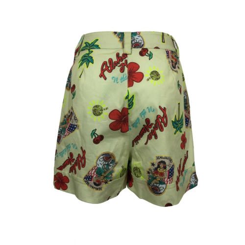 IL THE DELLE 5 short woman fantasy tropical art HERM 12ST 100% cotton MADE IN ITALY