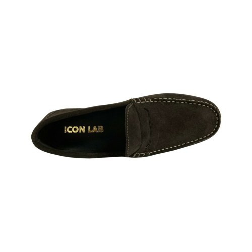 ICON LAB mocassino uomo sfoderato vitello rovesciato MORO 2154/CASTORO MADE IN ITALY