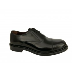 BOWMAN black lace-up oxford shoe art GR2 ROIS 100% leather MADE IN ITALY