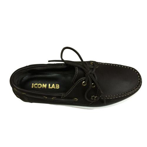ICON LAB scarpa uomo barca pelle ingrassata sfoderata art 02/INS CALF 100% pelle MADE IN ITALY
