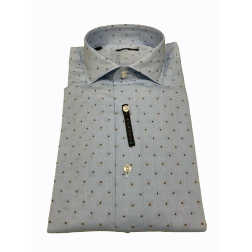 BROUBACK slim washed man shirt with polka dots NISIDA 38 T72 MADE IN ITALY