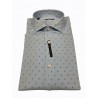 BROUBACK camicia uomo slim washed con pois NISIDA 38 T72 MADE IN ITALY