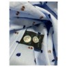 BROUBACK camicia uomo slim washed con pois NISIDA 38 T72 MADE IN ITALY