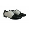 UPPER CLASS two-tone black / white woman shoe art 3410 100% leather MADE IN ITALY