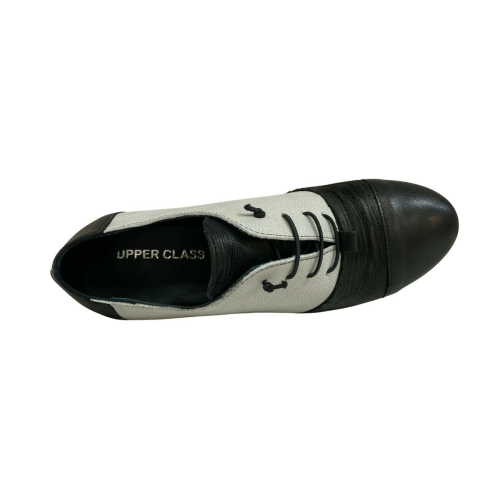 UPPER CLASS scarpa donna bicolore nero/bianco art 3410 100% pelle MADE IN ITALY