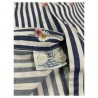 BRANCACCIO camicia uomo slim righe blu e fiori art GIO’ PS L10 FDP1021 100% cotone