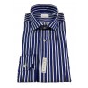 BRANCACCIO camicia uomo slim blu righe bianco art GIO’ PS FDN2121 100% cotone