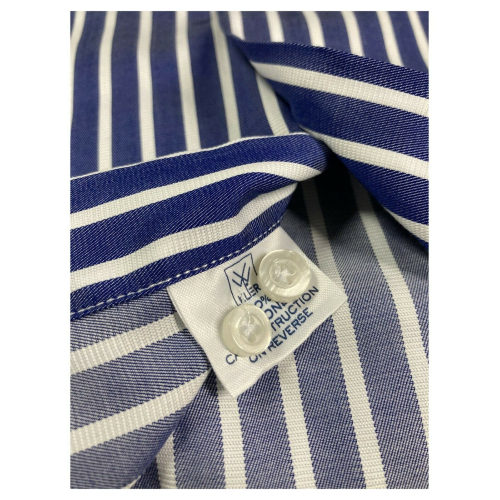 BRANCACCIO men's shirt slim blue white lines art GIO 'PS FDN2121 100% cotton