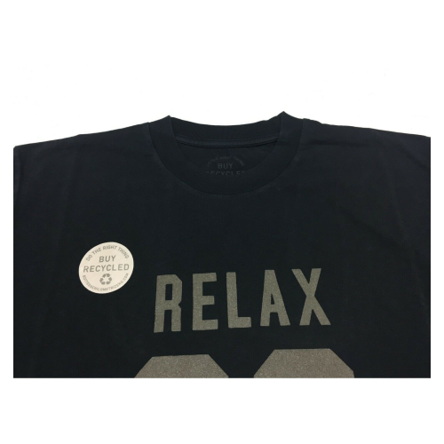 MADSON by BKØ man black t-shirt DU22337 RELAX 100% recycled cotton MADE IN ITALY