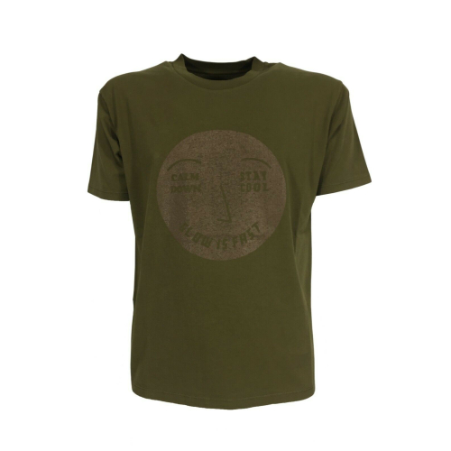 MADSON by BKØ t-shirt uomo militare DU22337 CALM DOWN 100% cotone riciclato MADE IN ITALY