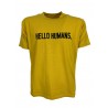 MADSON by BKØ man t-shirt DU22337 HELLO HUM / YELLOW 100% recycled cotton MADE IN ITALY