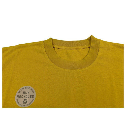 MADSON by BKØ t-shirt uomo DU22337 HELLO HUM/GIALLO 100% cotone riciclato MADE IN ITALY