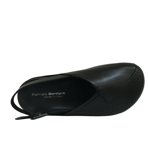 PATRIZIA BONFANTI black woman shoe underground reinterpretation clog shoes art PB001137 REMI 100% leather MADE IN ITALY