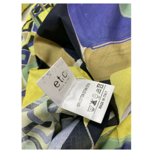 ETiCi blusa donna fantasia bluette/giallo/verde art E1/5746 100% cotone MADE IN ITALY