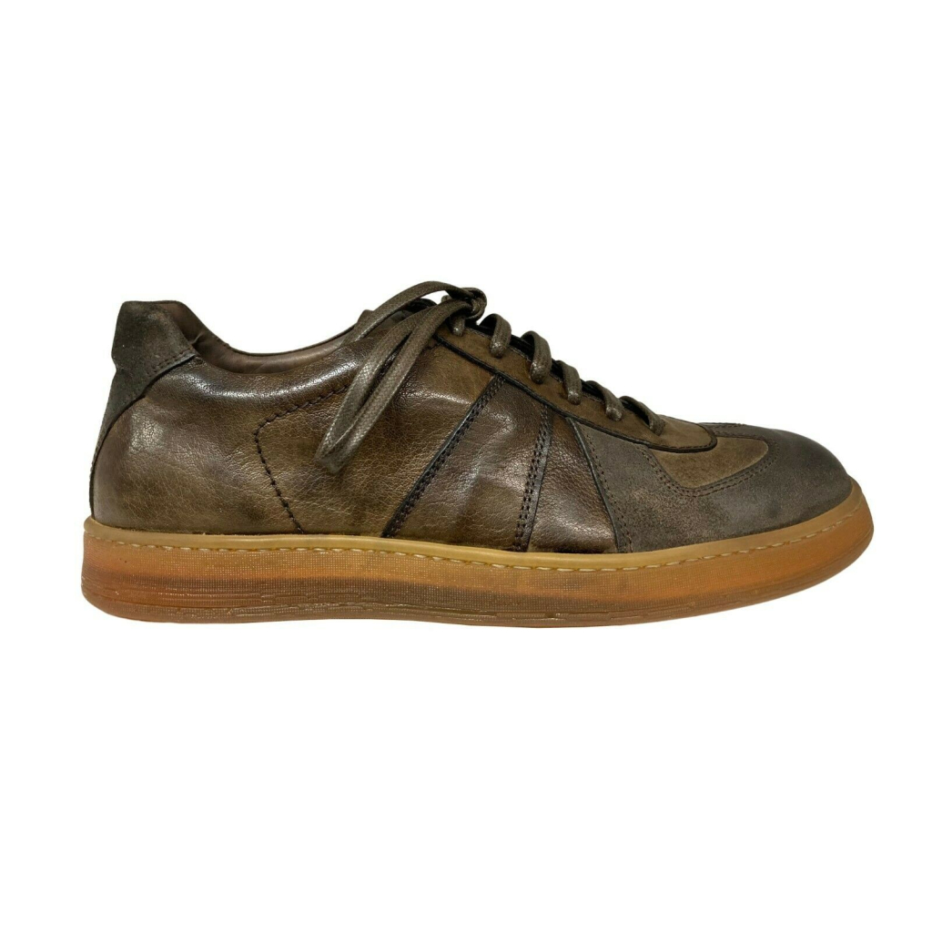 ERNESTO DOLANI men's brown leather lace-up shoe 2UTIT03 CRUST BUFFALO MADE IN ITALY