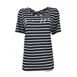 PERSONA by Marina Rinaldi t-shirt donna stampa righe blu/bianco art 21.1972032 VAPORE MADE IN ITALY