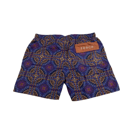 TOOCO costume uomo boxer fantasia blu/cuoio art TOC0252  VICTORIA 100% poliestere