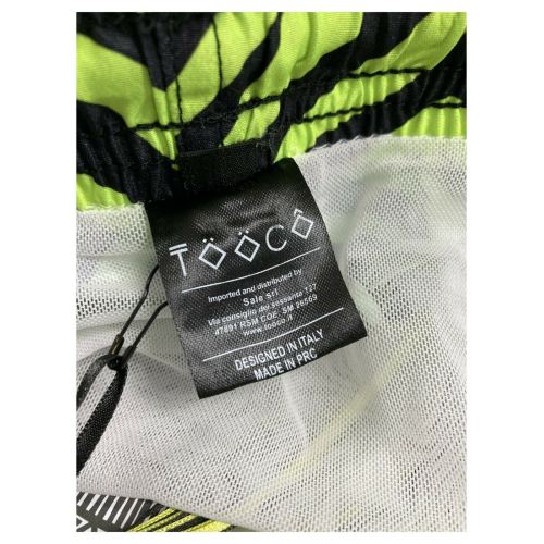 TOOCO costume uomo boxer fantasia zebra nero/fluo art TOC0248 ZEB FLUO 100% poliestere