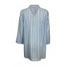 PERSONA by Marina Rinaldi line N.O.W long white / light blue striped woman shirt art 21.7112022 BASCO