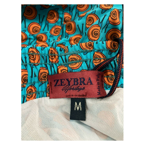 ZEYBRA man costume boxer turquoise patterned mod AUB255 CHIOCCIOLA HERITAGE line MADE IN ITALY