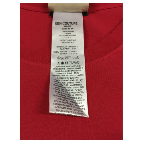 SEMICOUTURE t-shirt donna mezza manica S2SJ10 CELESTINE 100% cotone MADE IN ITALY