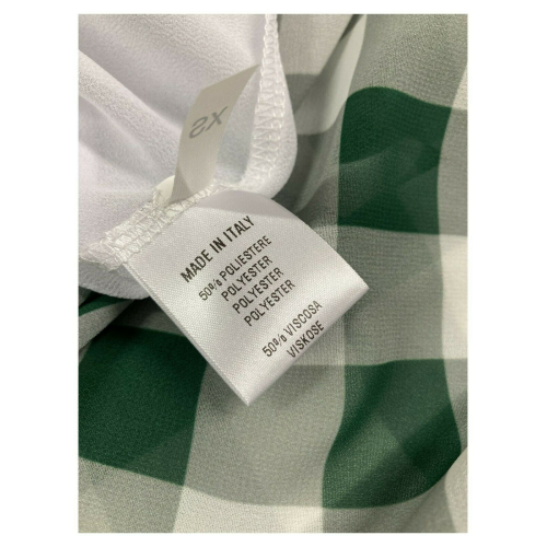MILVA MI long woman dress with white / green checked pattern art 4075 MADE IN ITALY