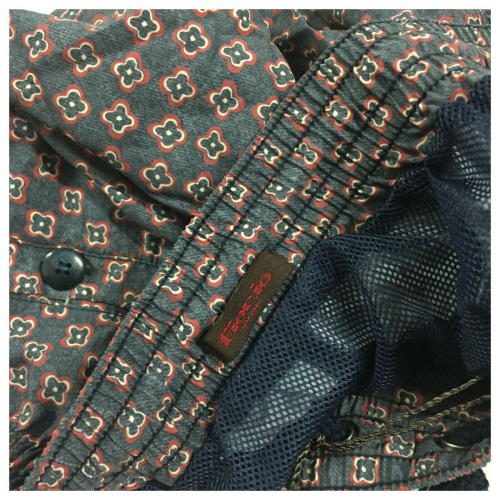FIORIO MILANO costume uomo boxer fantasia blu/grigio/bordeaux art FIP BXR 25352 S78 01352 100% poliammide nylon MADE IN ITALY