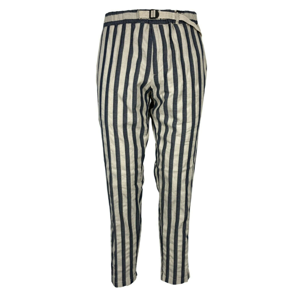 WHITE SAND pantalone uomo corda righe larghe blu art SU66 GREG 317 MADE IN ITALY WHITE SAND pantalone uomo corda righe larghe blu art SU66 GREG 317 MADE IN ITALY
