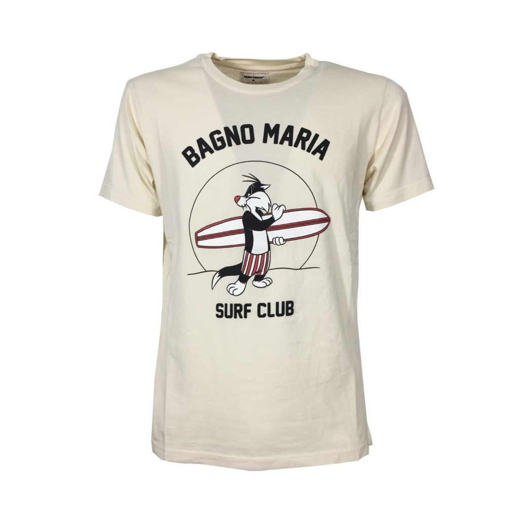 FRONT STREET 8 ivory man t-shirt art TS1 BAGNO MARIA 100% cotton MADE IN ITALY