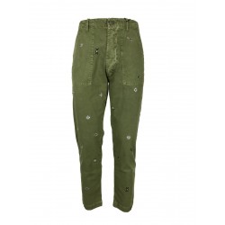 FRONT STREET 8 man trousers mod fatigue green art PL4 100% cotton