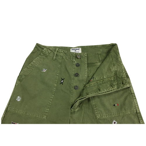 FRONT STREET 8 man trousers mod fatigue green art PL4 100% cotton