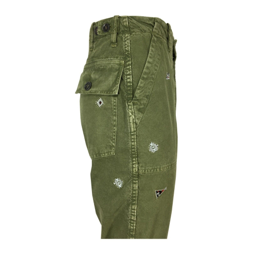 FRONT STREET 8 man trousers mod fatigue green art PL4 100% cotton