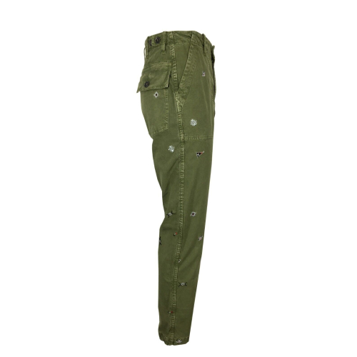 FRONT STREET 8 pantalone uomo mod fatigue verde art PL4 100% cotone