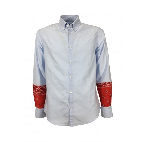 FRONT STREET 8 light blue oxford button-down man shirt art CA15 OXFORD SHIRT 100% cotton