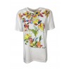 SEMICOUTURE white woman t-shirt with multicolor floral print art Y2SJ20 CLARISSE 100% cotton