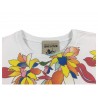 SEMICOUTURE white woman t-shirt with multicolor floral print art Y2SJ20 CLARISSE 100% cotton