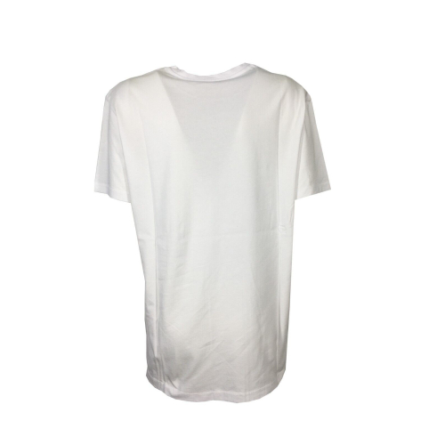 SEMICOUTURE white woman t-shirt with multicolor floral print art Y2SJ20 CLARISSE 100% cotton