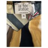 LA FEE MARABOUTEE mustard / ocher / black fantasy woman dress art FA-RO-LAURICE 100% cotton MADE IN ITALY