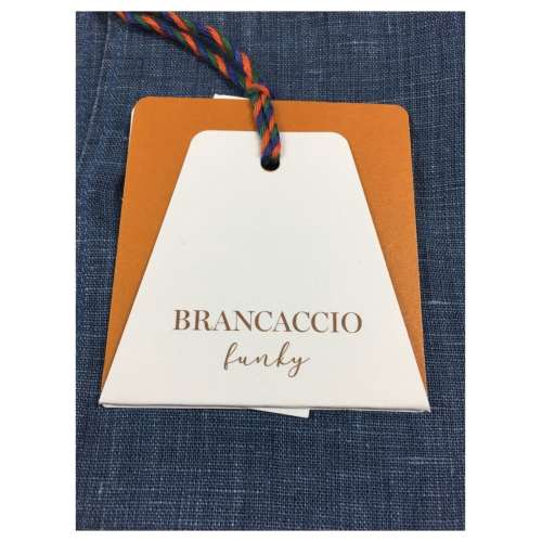 BRANCACCIO line FUNKY slim man shirt in plated linen SG01Y1 SLIM GIO 'PS FBJ20 MADE IN ITALY