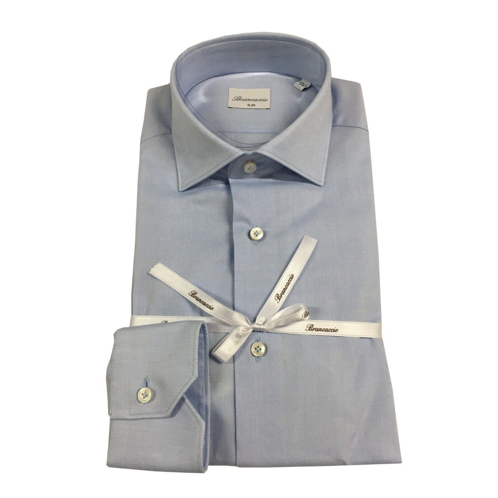BRANCACCIO light blue man shirt SG01D0 SLIM GIO 'FDG1701 100% cotton BRANCACCIO light blue man shirt SG01D0 SLIM GIO 'FDG1701 100% cotton