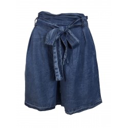 LA FEE MARABOUTEE short donna color denim leggero art FA-SH-MANDY 100% lyocell MADE IN ITALY