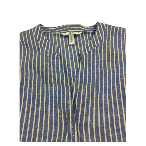 SOPHIE camicia donna righe azzurro/bianco mod OPPI 55% lino 45% cotone MADE IN ITALY