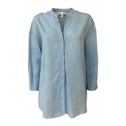 SOPHIE light blue woman shirt mod OPPI 55% linen 45% cotton MADE IN ITALY