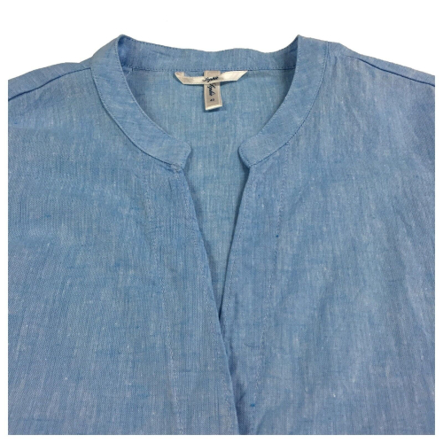 SOPHIE camicia donna azzurra mod OPPI 55% lino 45% cotone MADE IN ITALY