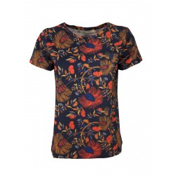 LA FEE MARABOUTEE t-shirt woman fantasy blue / red art FD-TS-BAOMA 100% cotton MADE IN PORTUGAL