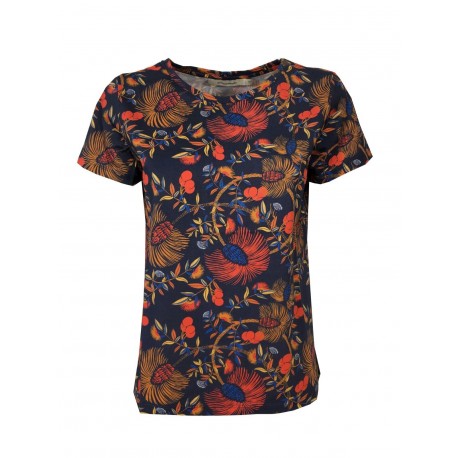 LA FEE MARABOUTEE t-shirt woman fantasy blue / red art FD-TS-BAOMA 100% cotton MADE IN PORTUGAL