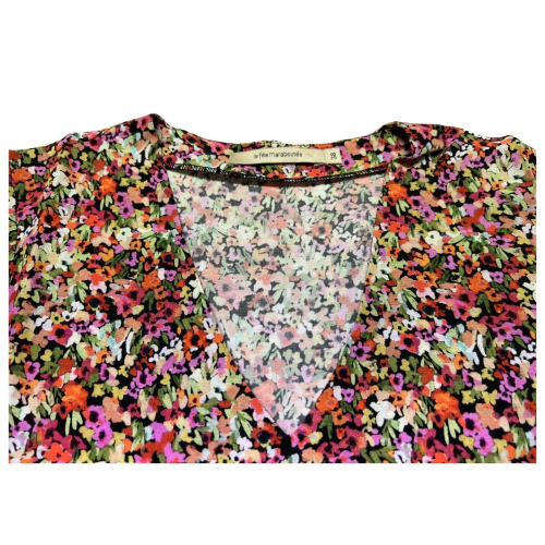 LA FEE MARABOUTEE blouse woman multicolor flowers fantasy art FD-TO-POMI-E 100% viscose
