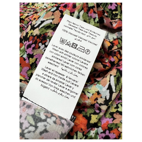 LA FEE MARABOUTEE blusa donna fantasia fiori multicolore art FD-TO-POMI-E 100% viscosa