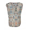 LA FEE MARABOUTEE blusa donna cotone leggero turchese/arancio art FD-TO-BISMA-H 100% cotone MADE IN ITALY