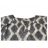 LA FEE MARABOUTEE blusa donna cotone leggero svasata avorio/blu FD-TO-BENNY-Y 100% cotone MADE IN ITALY